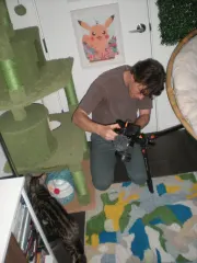 Clev setting up the camera for the first TMR interview